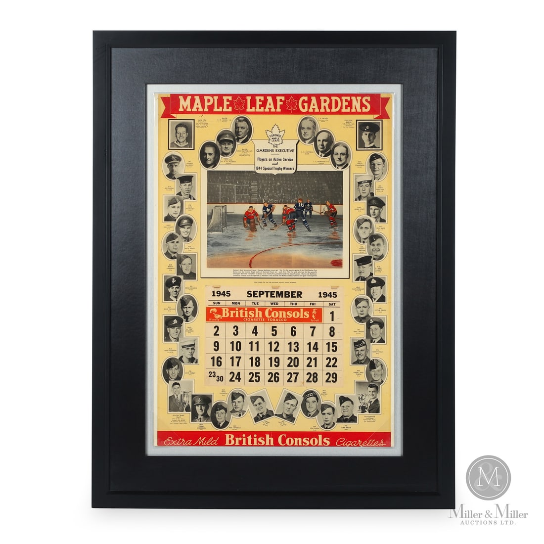 1945 Toronto Maple Leafs Calendar Page: During the 1945 season, the Toronto Maple Leafs were significantly reshaped by the height of World War II, as the roster was depleted by players serving in the Canadian Armed Forces. Owner Conn