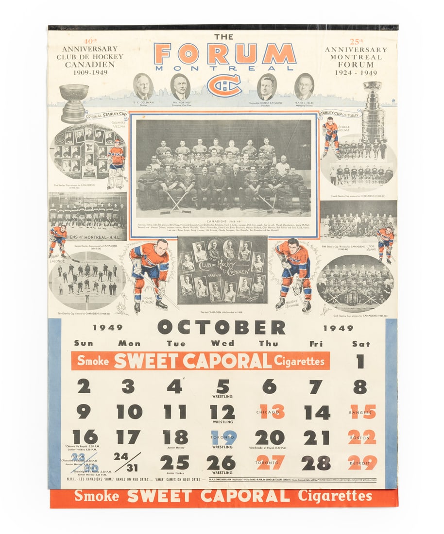 1944-1950 Forum and Gardens Hockey Calendars (4) - 2