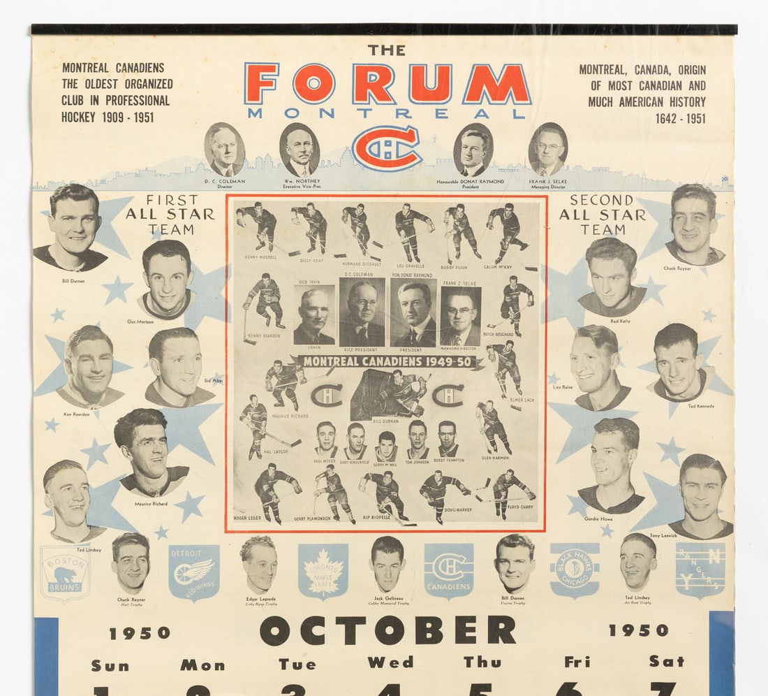 1944-1950 Forum and Gardens Hockey Calendars (4) - 7