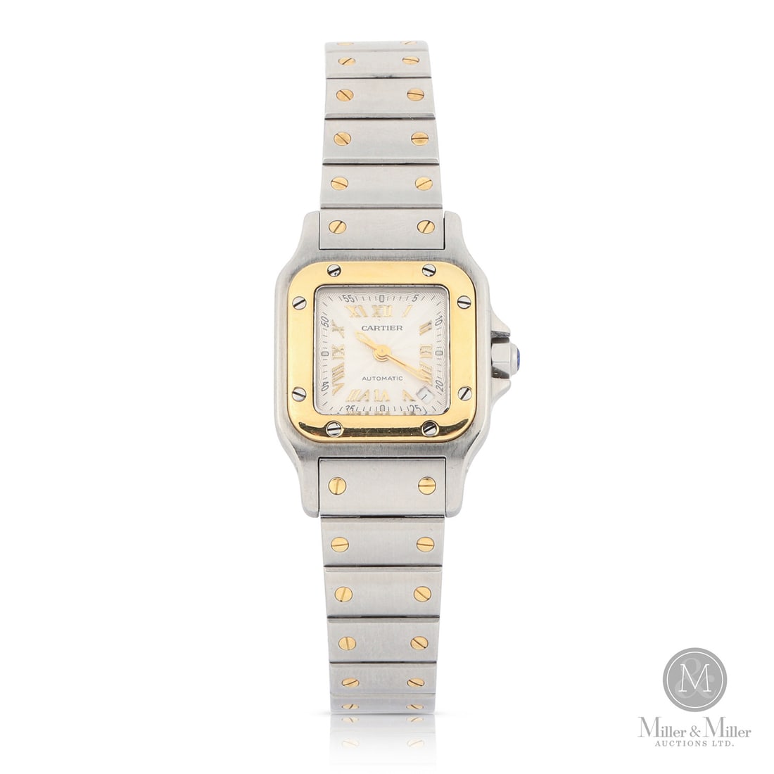 Cartier, Ref. W20045C4 Santos Galbée: Swiss. Stainless steel. 18K yellow gold. This Cartier Santos Galbée is a definitive icon of two-tone luxury, featuring the classic stainless steel and 18k yellow gold construction. The square case of