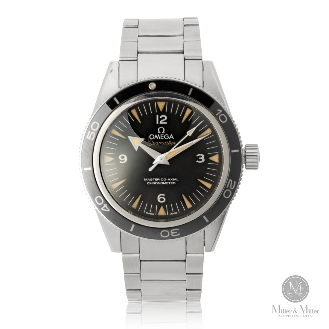 Omega, Ref. 233.30.41.21.01.001 Seamaster 300 Co-Axial Heritage: Swiss. Stainless steel. This Omega Seamaster 300 Master Co-Axial (Ref. 233.30.41.21.01.001) is a masterful "Heritage" edition that pays tribute to the brand's original 1957 diving icon. The stainless
