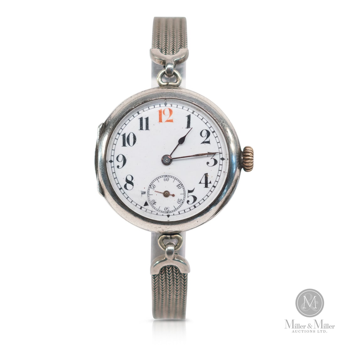 Rolex, WWI Era "Officers" Watch: Swiss. .935 Silver case. This timepiece is a primary artifact from the dawn of the wristwatch, representing the transition from the pocket to the trench. Housed in a 15-jewel manual-wind movement sign
