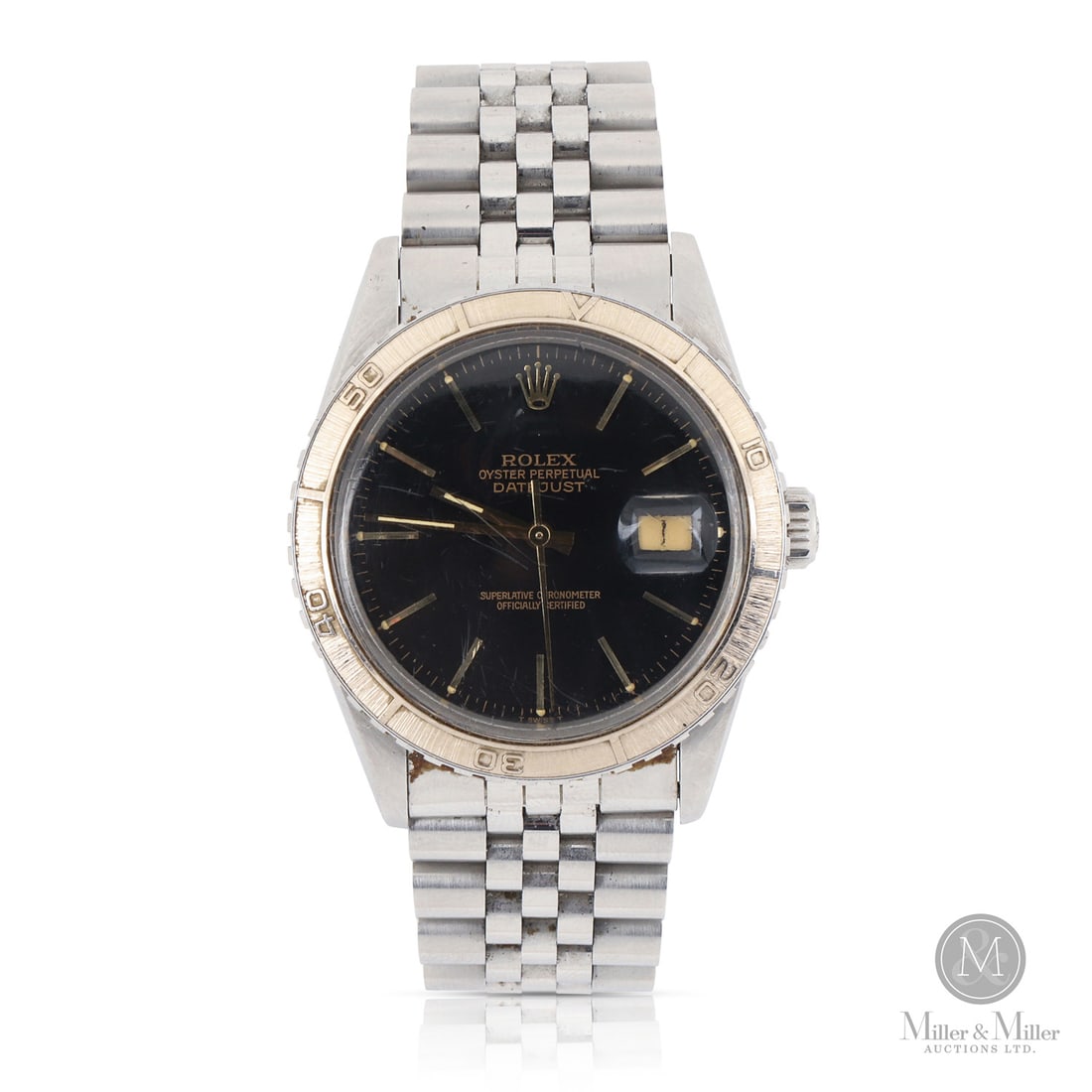 Rolex, Ref. 16250 Datejust "Thunderbird": Swiss. Stainless steel. This Rolex Datejust "Thunderbird" (Ref. 16250) is a rare and functional variation of the classic Datejust, distinguished by its Turn-O-Graph rotating bezel. This specific Ref.