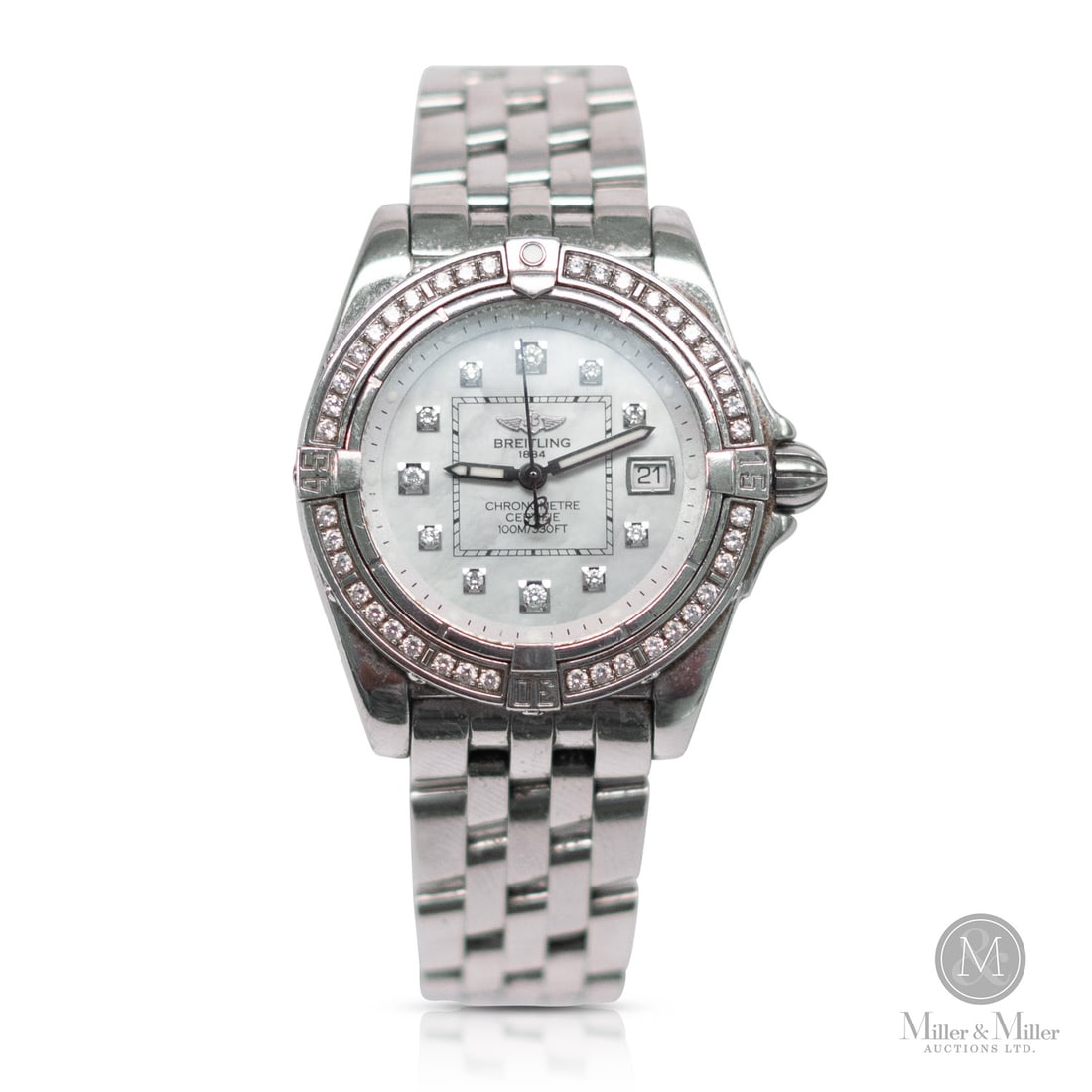 Breitling, Ref A.71356 Lady Cockpit: Swiss. Stainless steel. The Breitling Cockpit Lady (Ref. A71356) is a sophisticated, chronometer-certified timepiece that balances high-performance Swiss engineering with exquisite jewelry accents. Th