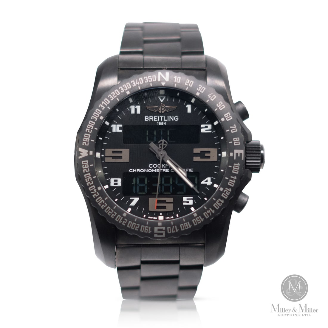 Breitling, Ref. VB501022/BD41 Cockpit B50 "Night Mission": Swiss. Titanium. Breitling designed the Cockpit 850 as the ultimate pilot's instrument, featuring their exclusive in-house SuperQuartz TM movement. The "Night Mission" edition is housed in a lightweig