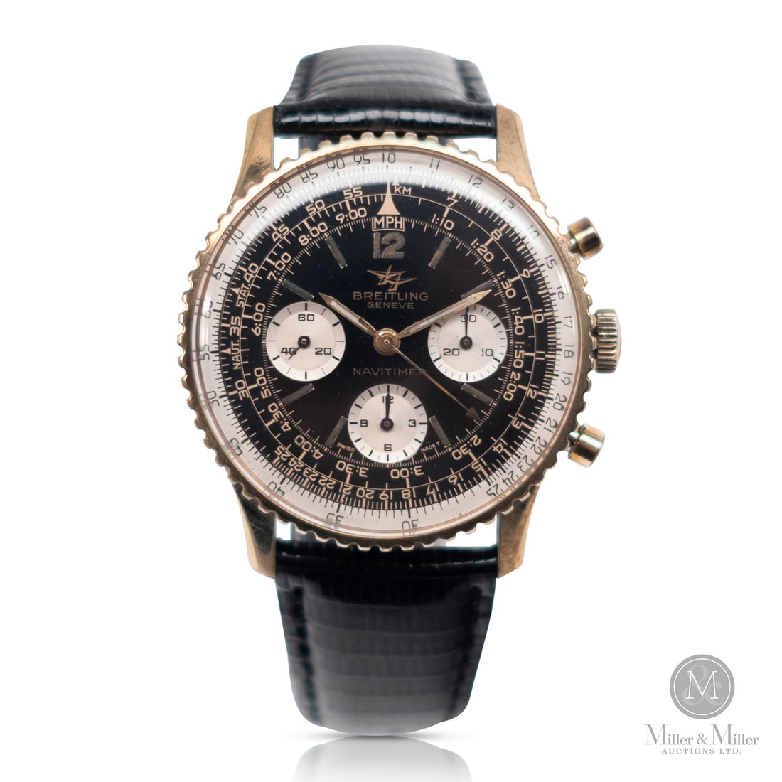 Breitling, Navitimer 806 Chronograph: Swiss. Gold-plated with steel caseback. The Breitling Navitimer is one of the most iconic aviation chronographs ever produced. Introduced in 1952 (however the first serial numbers date from 1954), the