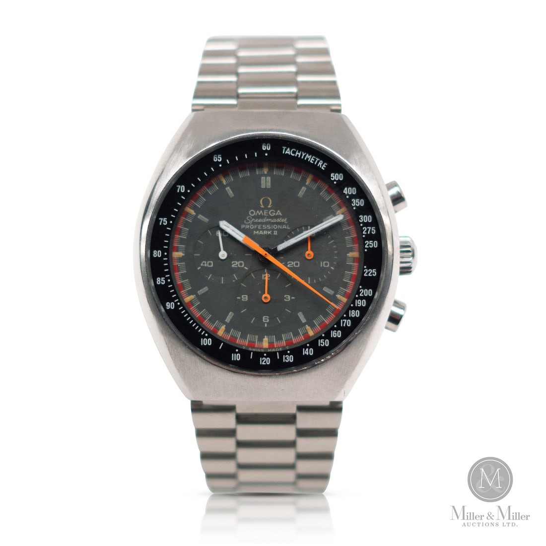 Omega, Ref. 145.014 Speedmaster Mark II: Swiss. Stainless steel. This Omega Speedmaster Professional Mark II (Ref. 145.014), dating to approximately 1970, was the first radical redesign of the classic Moonwatch. It features a distinctive sta
