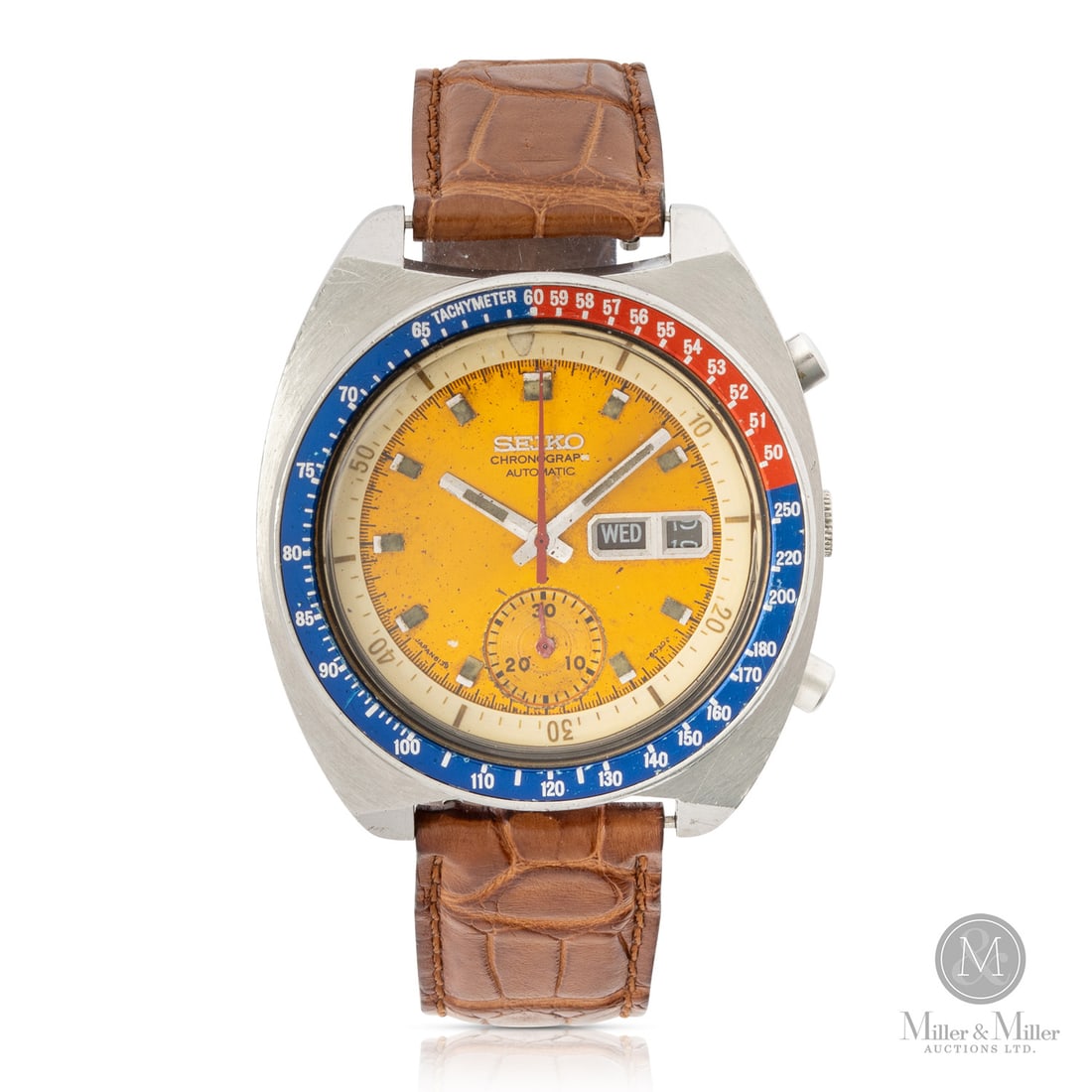 Seiko, Ref. 6139-6002 "Pogue": Japanese. Stainless steel. The Seiko "Pogue" (Ref. 6139-6002) is a culturally significant vintage chronograph, famously known as the first automatic chronograph worn in space. It earned its nickname f