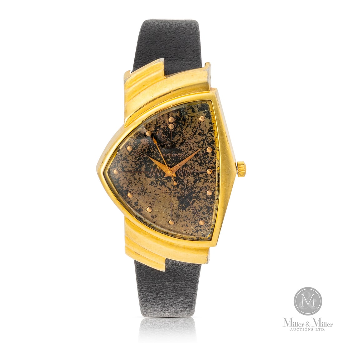 Hamilton, Electronic Ventura: American. Gold-filled. The Hamilton Ventura is arguably the most recognizable silhouette in horological history, famously debuting in 1957 as the world's first electric wristwatch. This "Space Age" ic