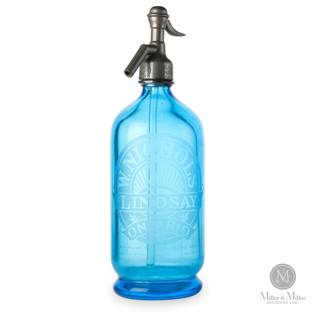 Nichols, Lindsay Siphon: Size 12" x 3.75" dia. Medium Glass.