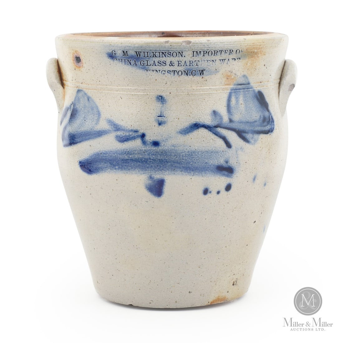 Wilkinson, Kingston CW, 1 Gal Cream Crock: Size 8 7/8" x 5 1/4" (Base diameter). Medium Stoneware.