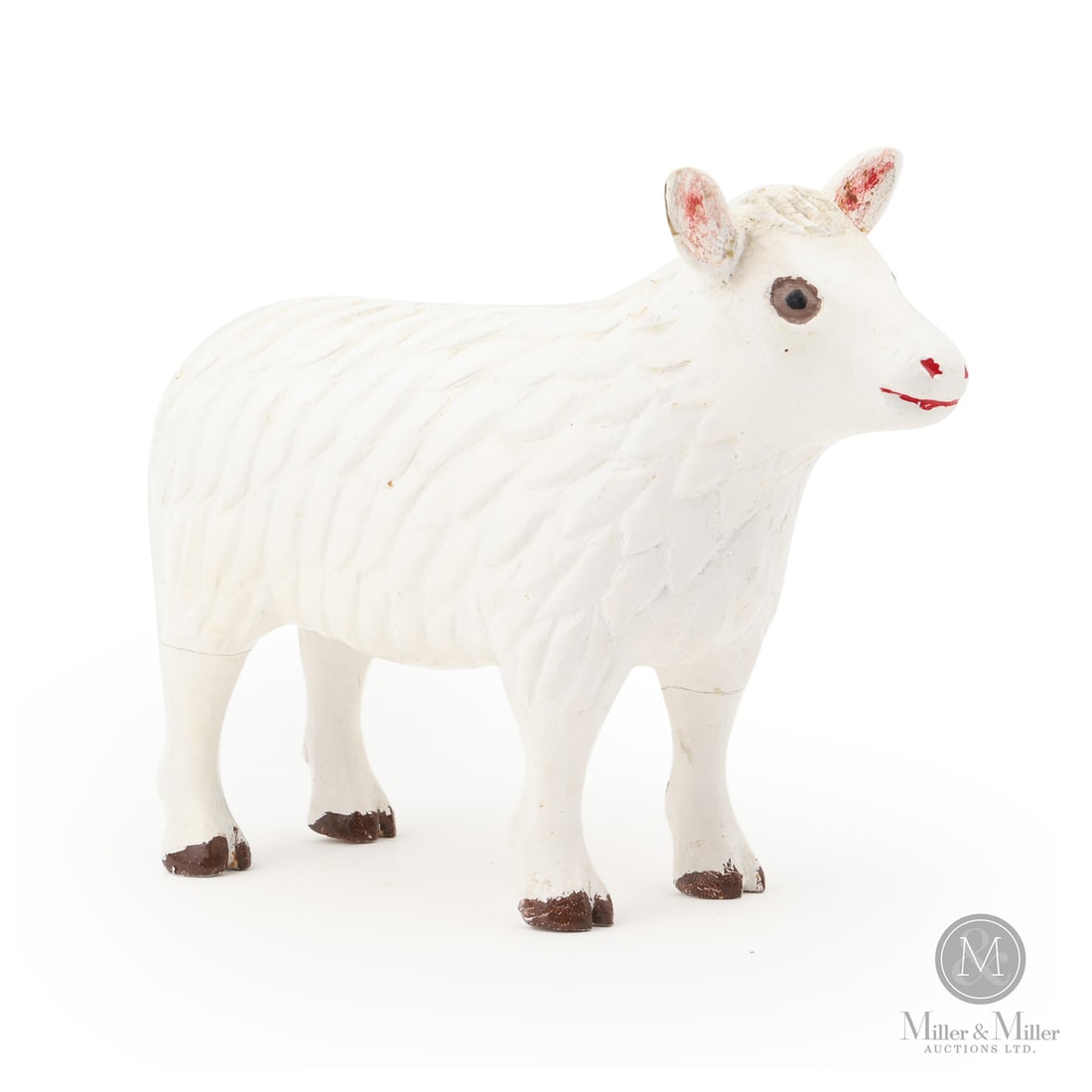 Wilfrid Richard Sheep: Saint-Ubalde, Portneuf, Québec. C. 1975. Painted wood. This uncomplicated yet elegant sheep demonstrates why Quebec's Wilfrid Richard is considered a master carver of both wild and domestic animals. 