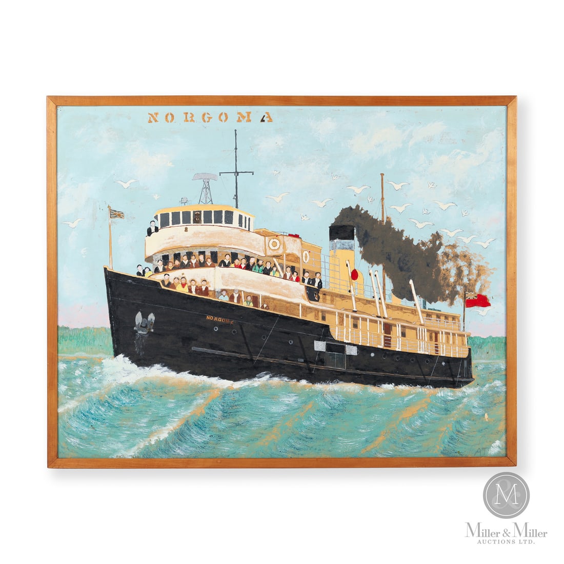 Angus Trudeau "Norgoma": Manitoulin Island, Ontario. C.1980. Glossy paint with ink, graphite, gold paint and collage on card. This work belongs to a series executed by Angus Trudeau between approximately 1976–1982, celebrat