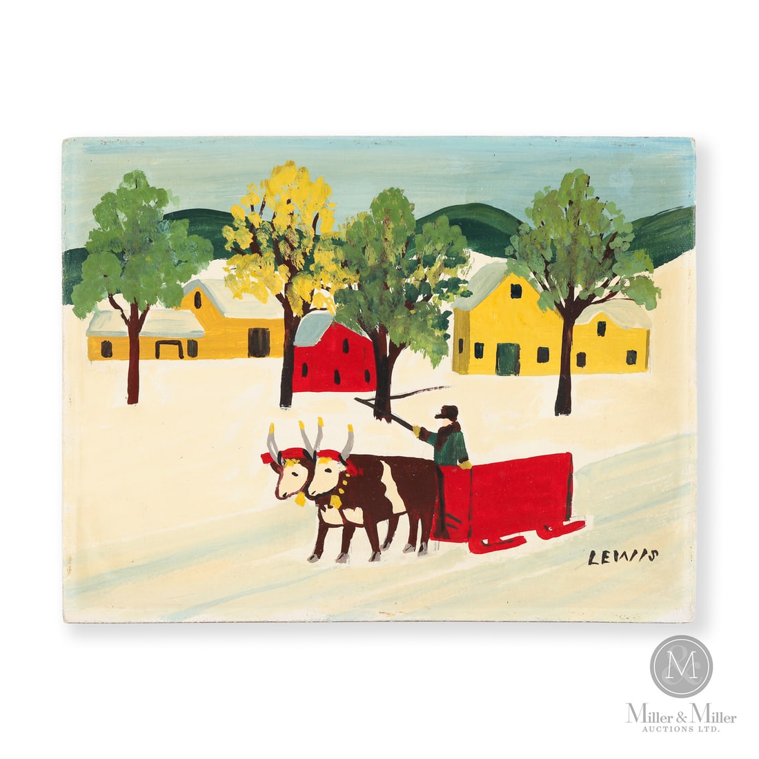 Maud Lewis Oxen Pulling Sleigh (1 of 8)
