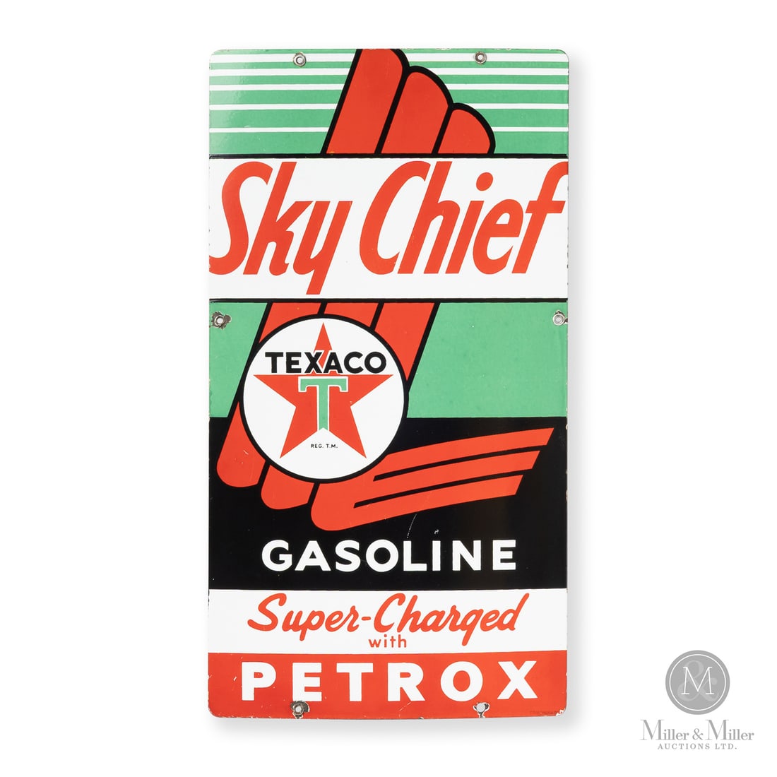 Texaco Sky Chief "Super-Charged With Petrox" Pump Sign (1 of 6)