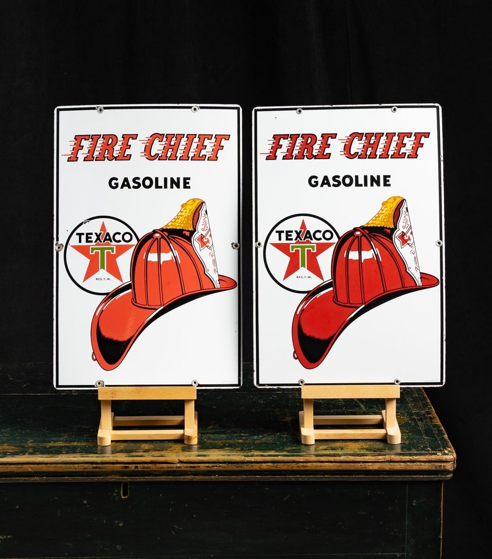 Texaco Fire Chief Gasoline Pump Sign Set - 2