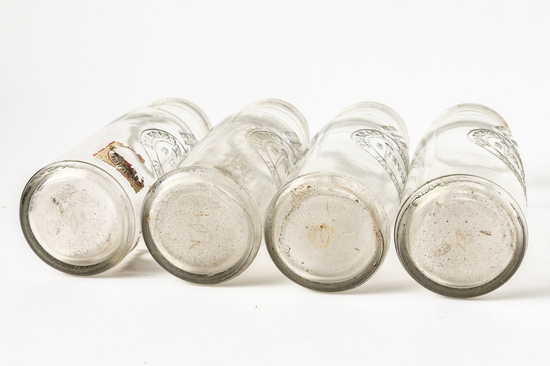 Standard Oil Quart Bottles in 8-Bottle Wire Carrier - 14