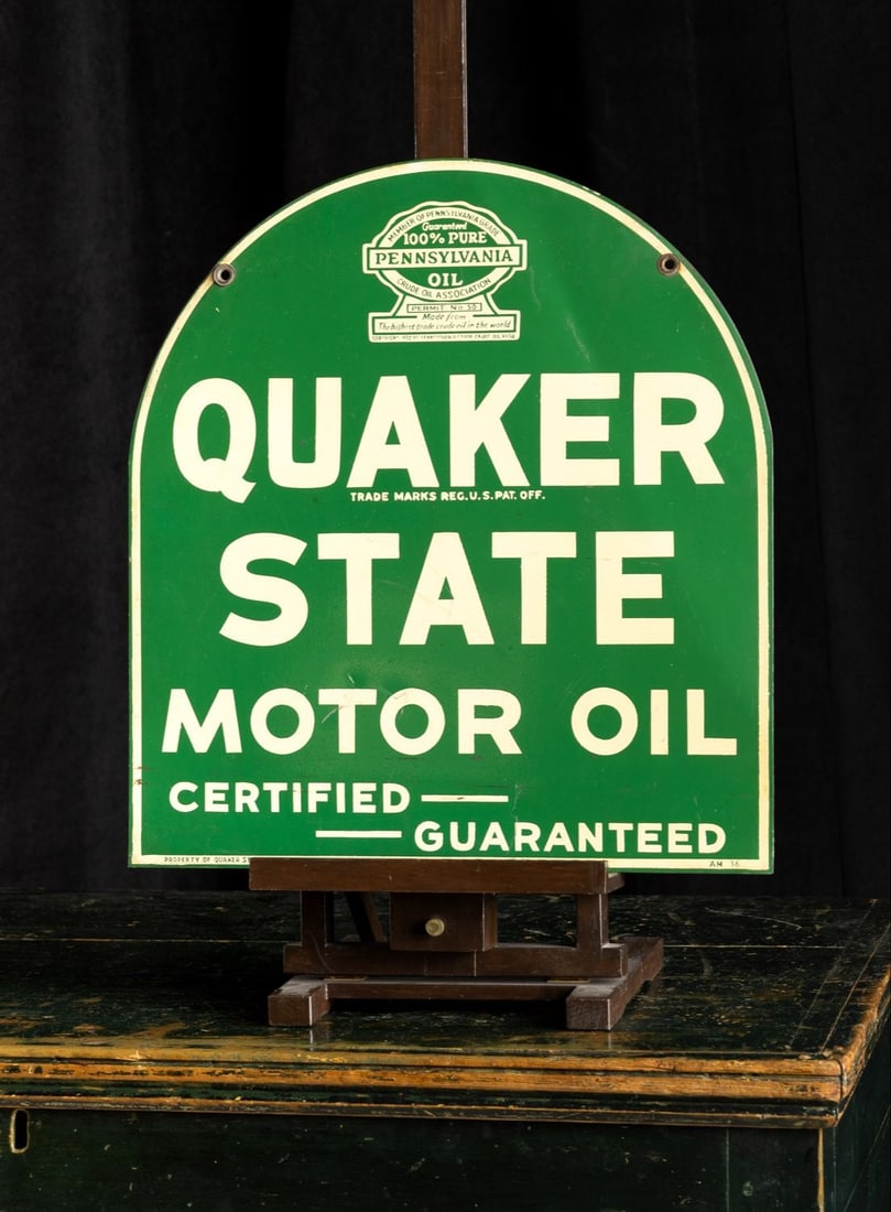 Quaker State Motor Oil "Tombstone" Rack Sign - 2