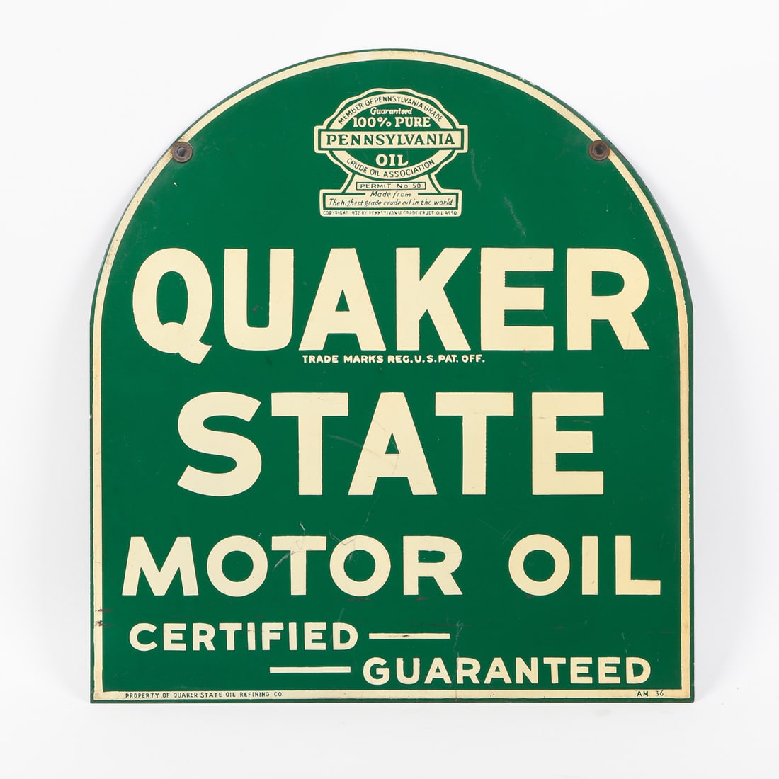 Quaker State Motor Oil "Tombstone" Rack Sign - 5