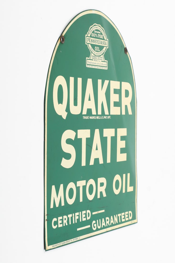 Quaker State Motor Oil "Tombstone" Rack Sign - 6