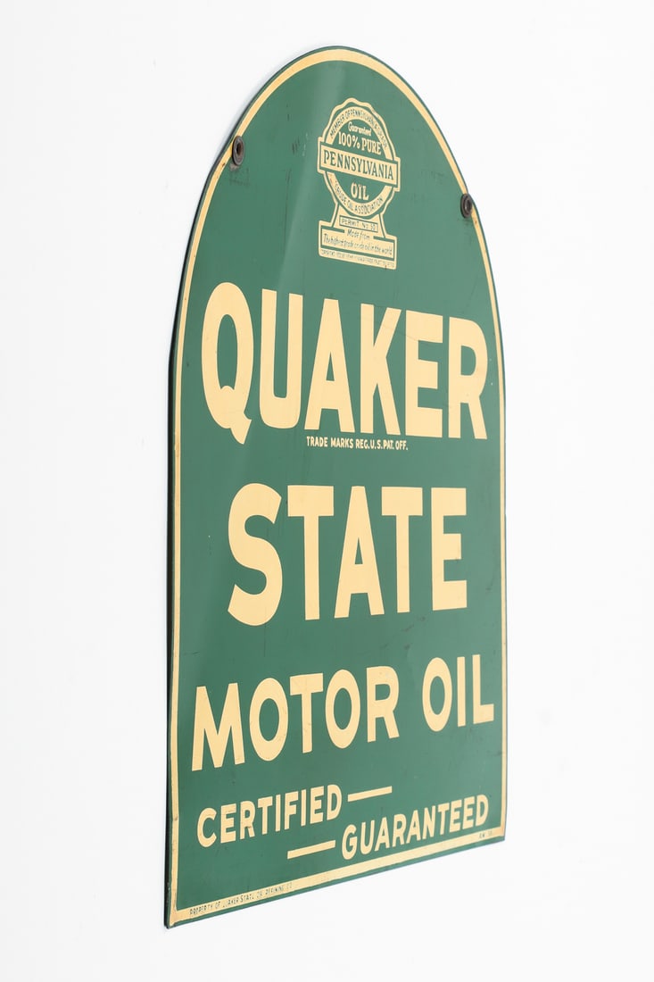 Quaker State Motor Oil "Tombstone" Rack Sign - 7