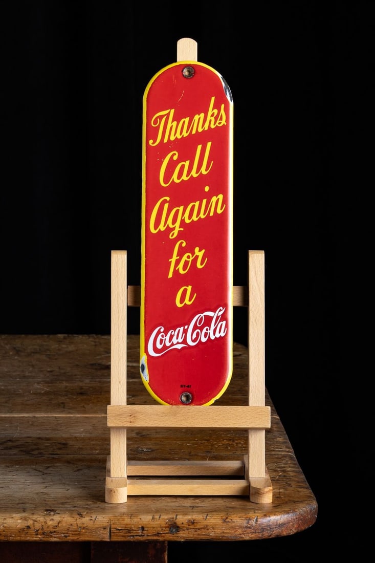 Coca-Cola "Thanks Call Again" Door Push - 2