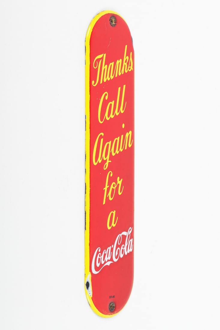 Coca-Cola "Thanks Call Again" Door Push - 5