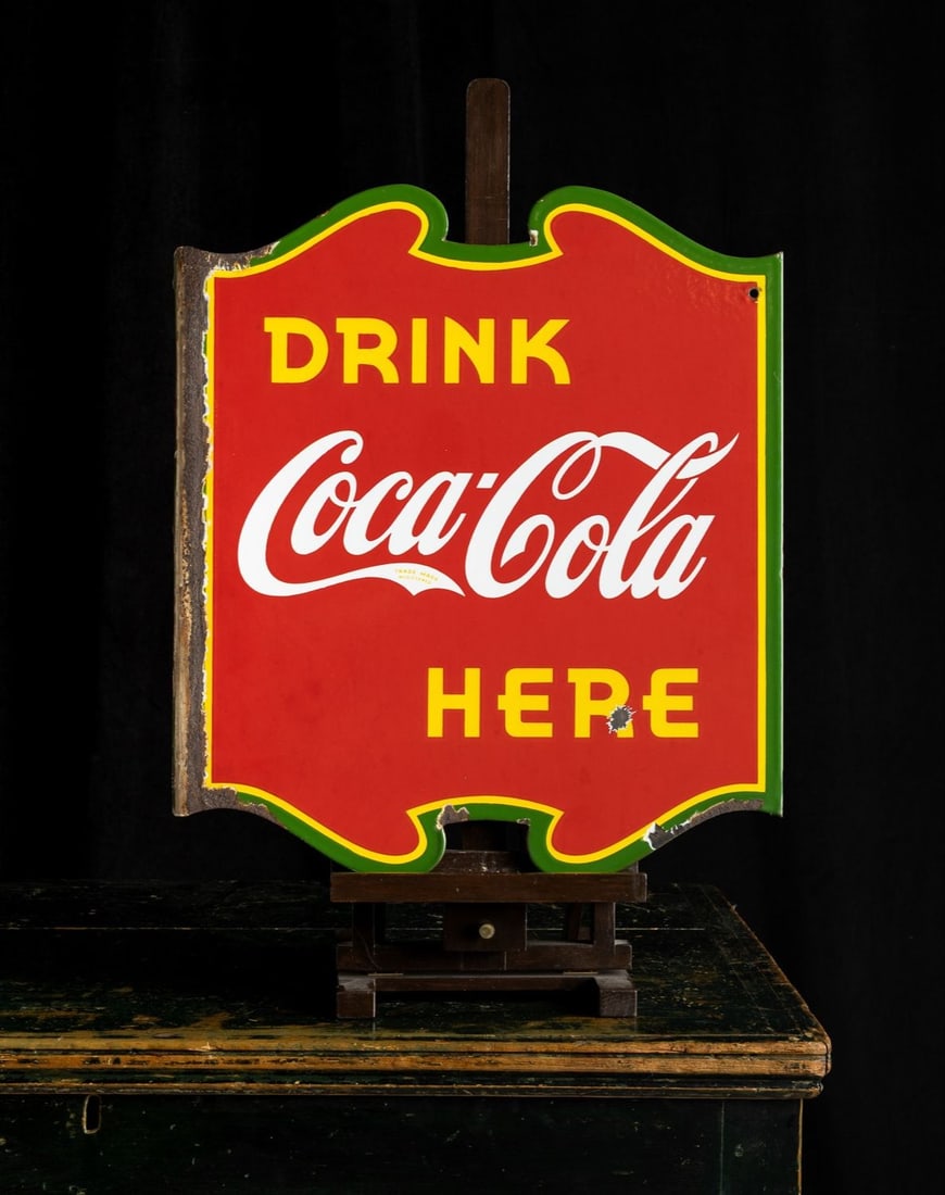 Coca-Cola "Drink Here" Flange Sign - 2