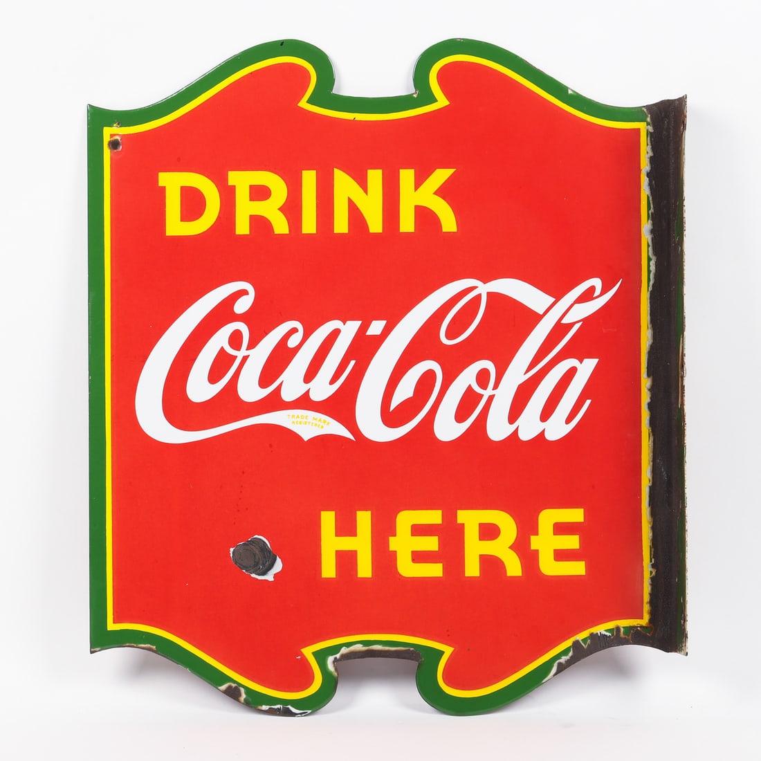 Coca-Cola "Drink Here" Flange Sign - 3