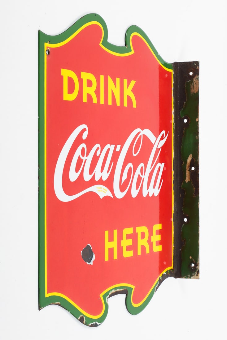 Coca-Cola "Drink Here" Flange Sign - 4