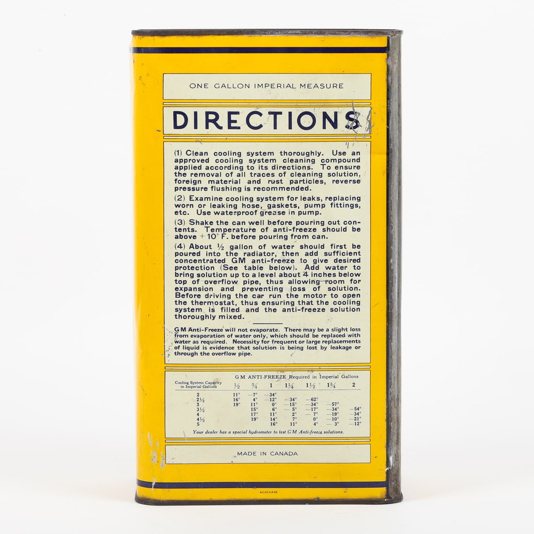 General Motors Antifreeze Imperial Gallon Can - 4