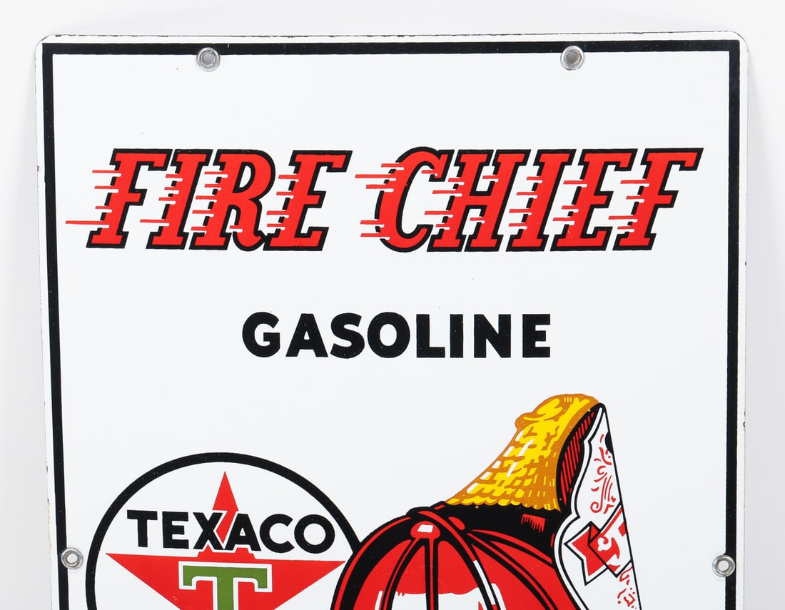 Texaco Fire Chief Gasoline Pump Plate Sign - 2