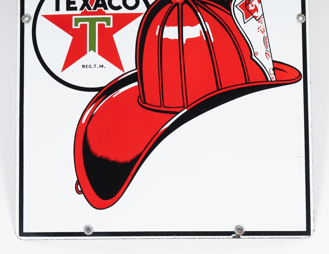 Texaco Fire Chief Gasoline Pump Plate Sign - 3