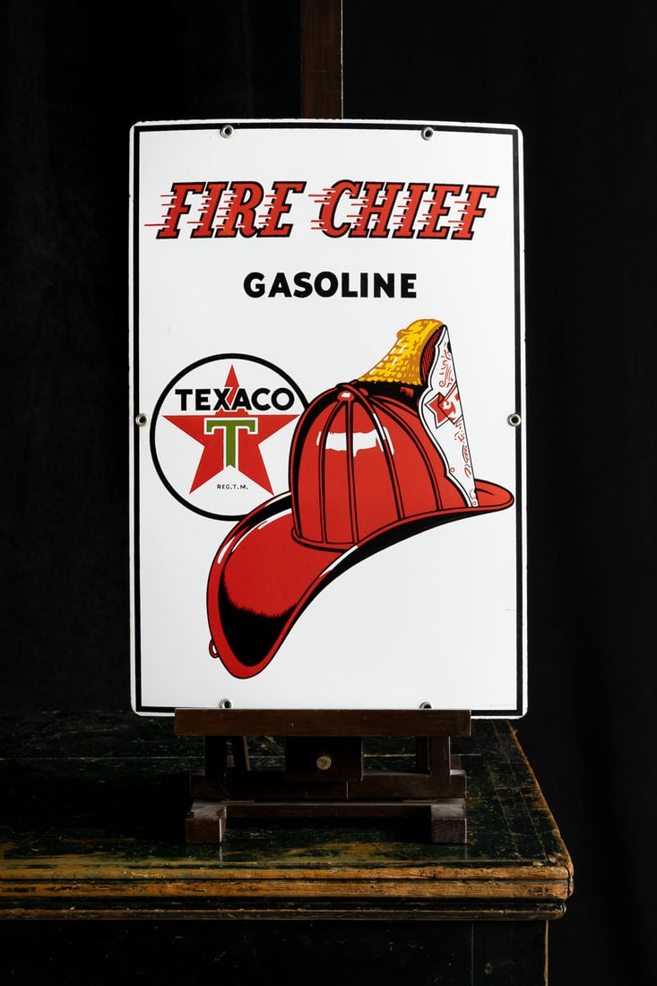 Texaco Fire Chief Gasoline Pump Plate Sign - 6