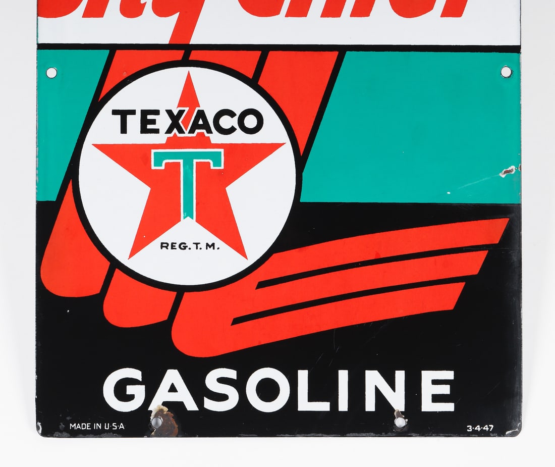 Texaco Sky Chief Gasoline Pump Plate Sign - 3
