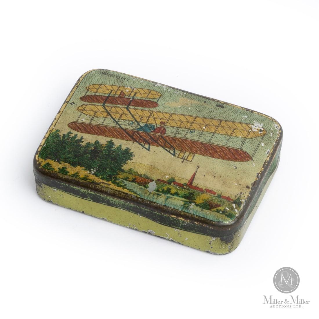 "Wright" Biplane Lithographed Tin (1 of 7)