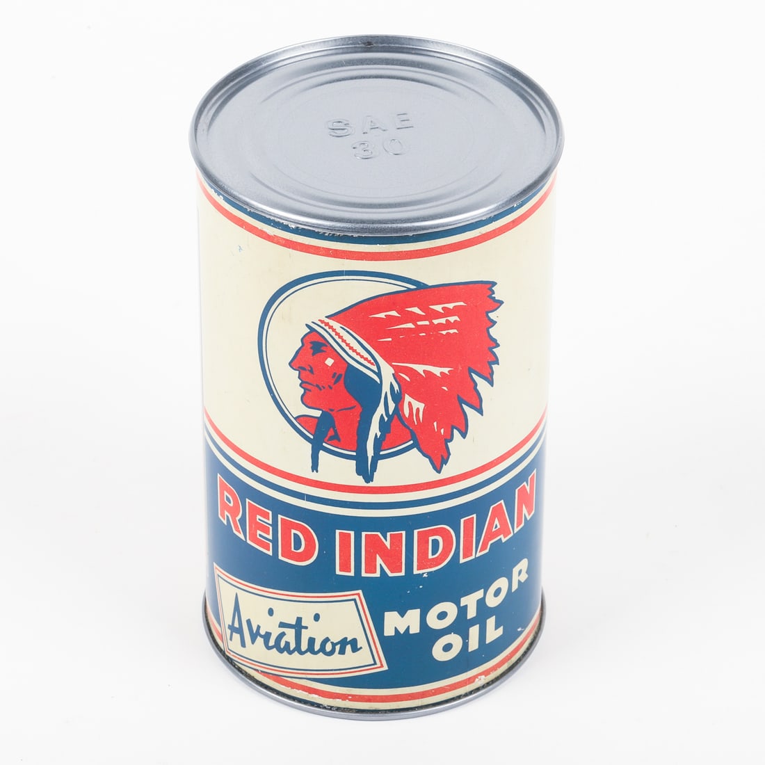 Red Indian Aviation Motor Oil Imperial Quart Can - 2