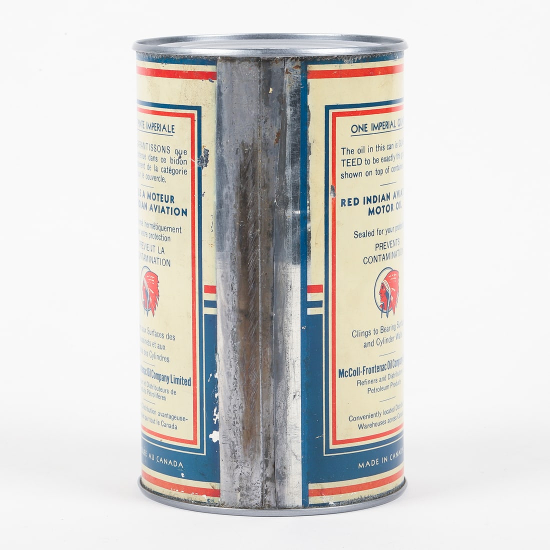 Red Indian Aviation Motor Oil Imperial Quart Can - 4