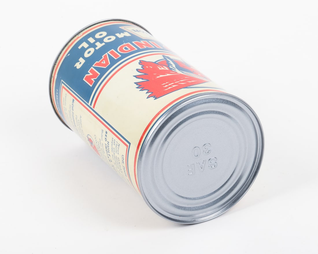 Red Indian Aviation Motor Oil Imperial Quart Can - 7