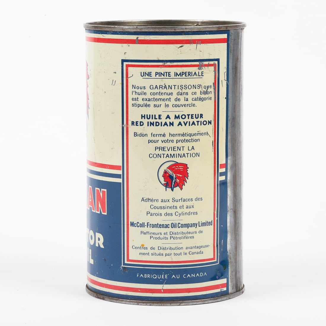 Red Indian Aviation Motor Oil Imperial Quart Can - 3