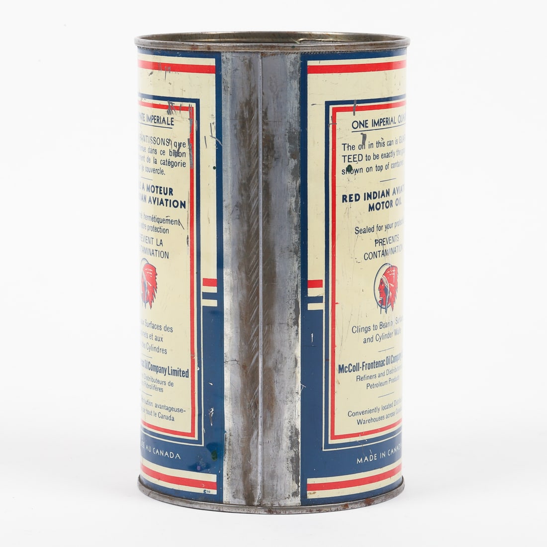 Red Indian Aviation Motor Oil Imperial Quart Can - 4