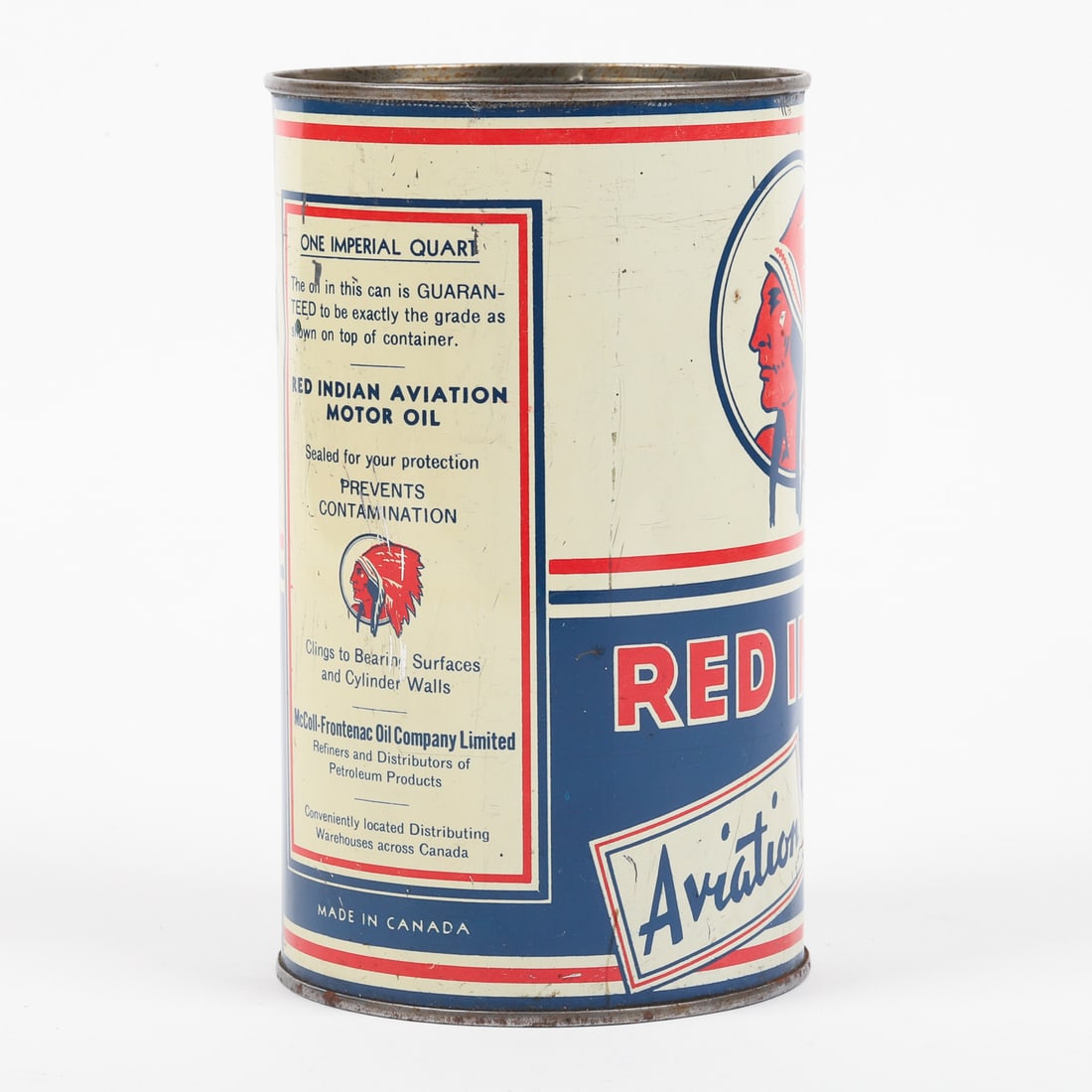 Red Indian Aviation Motor Oil Imperial Quart Can - 6