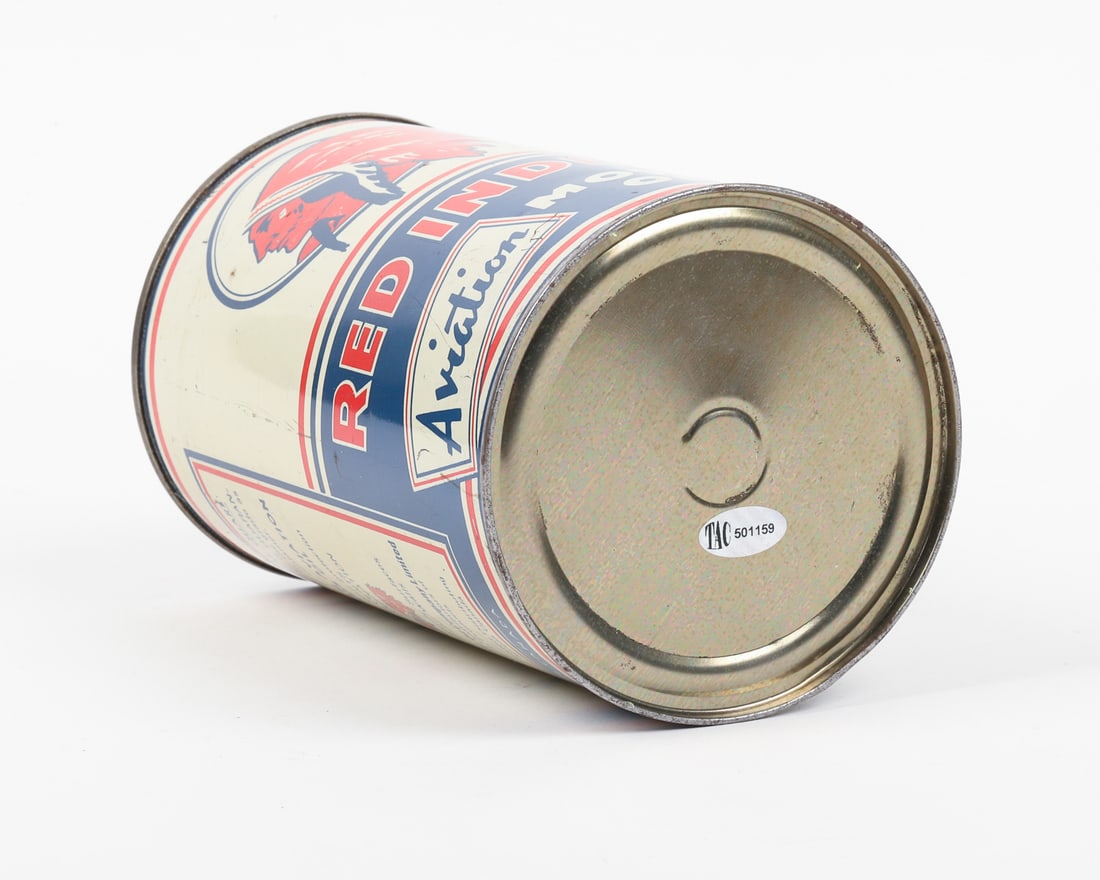 Red Indian Aviation Motor Oil Imperial Quart Can - 8