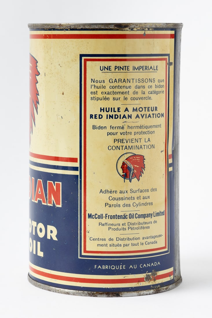 Red Indian Aviation Motor Oil Imperial Quart Can - 3