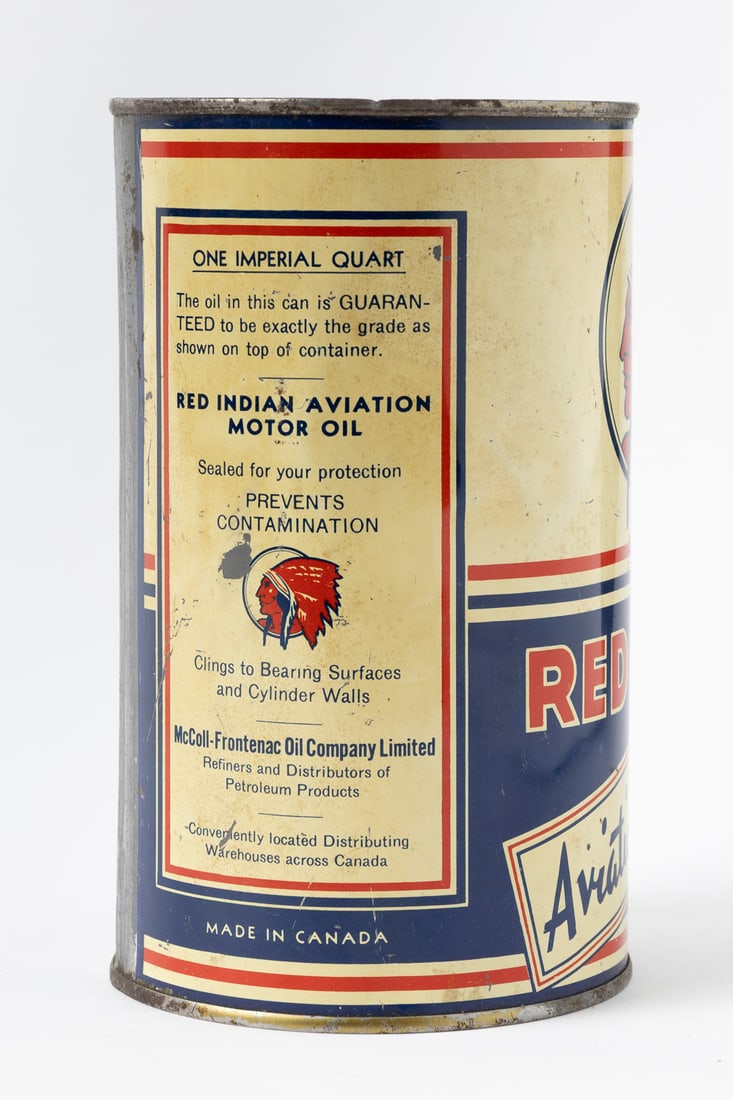 Red Indian Aviation Motor Oil Imperial Quart Can - 5