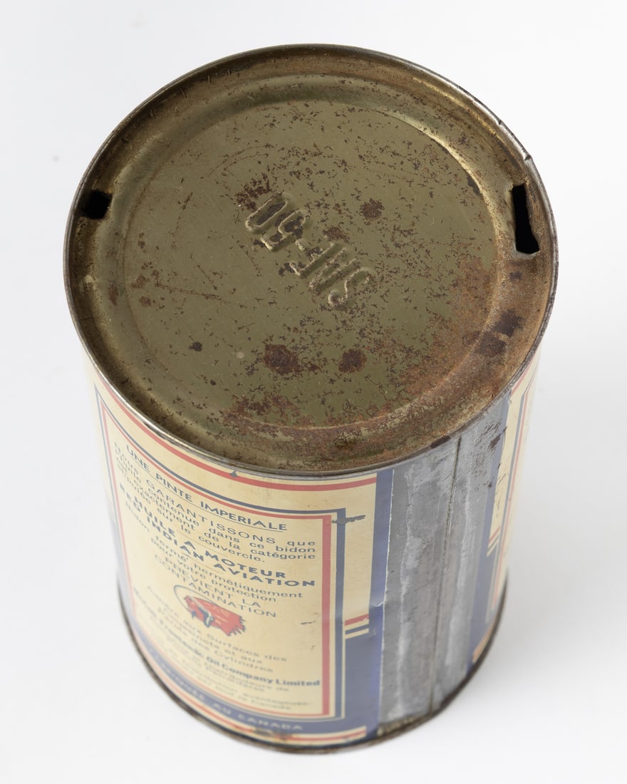 Red Indian Aviation Motor Oil Imperial Quart Can - 7