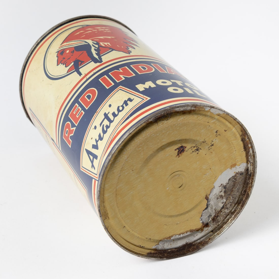 Red Indian Aviation Motor Oil Imperial Quart Can - 8