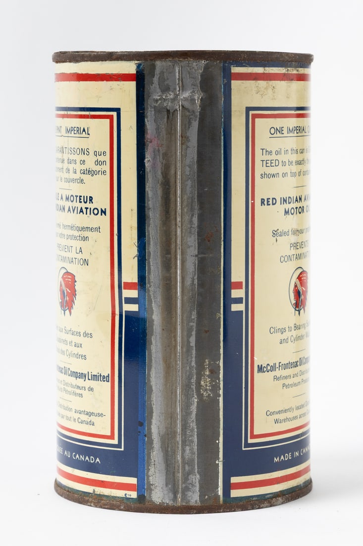 Red Indian Aviation Motor Oil Imperial Quart Can - 4
