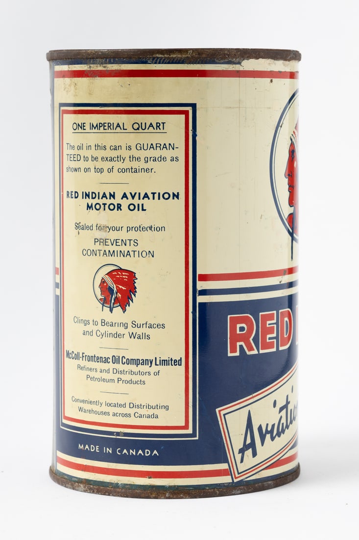 Red Indian Aviation Motor Oil Imperial Quart Can - 5