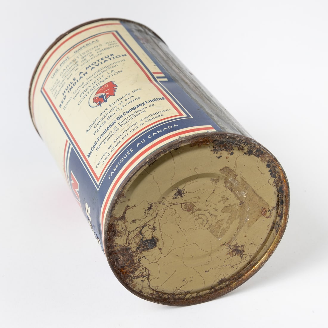 Red Indian Aviation Motor Oil Imperial Quart Can - 8
